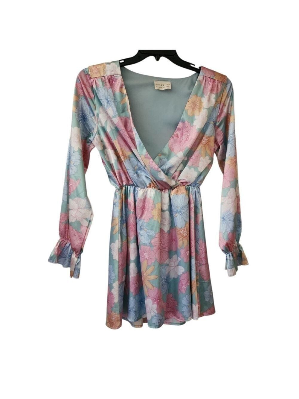 Dress Up Floral Long Sleeve Dress Small